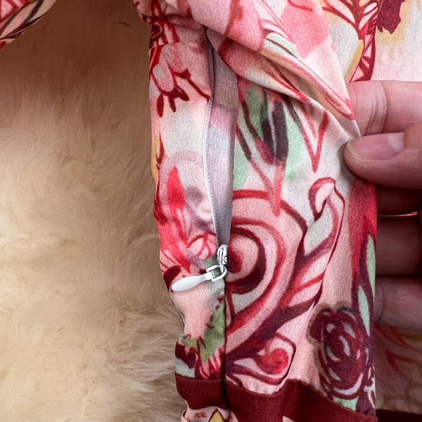 Spring Great Look Temperament Elegant Women Polo Neck Long Sleeves A Line Graphic Pattern Pleated Dress