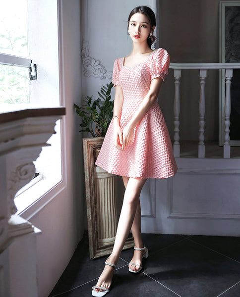 Evening Fashion Dress Women Banquet Temperament Short Sleeves Square Neck Collar Puff Sleeve Luxury Bridesmaid Dress