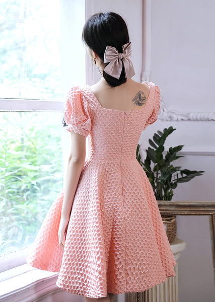 Evening Fashion Dress Women Banquet Temperament Short Sleeves Square Neck Collar Puff Sleeve Luxury Bridesmaid Dress