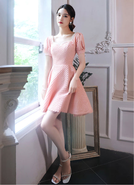Evening Fashion Dress Women Banquet Temperament Short Sleeves Square Neck Collar Puff Sleeve Luxury Bridesmaid Dress