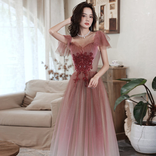 Gorgeous Blink Starry Blushing Evening Off Shoulder Long Banquet Ball Party Skirt Princess A Line Maxi Dress