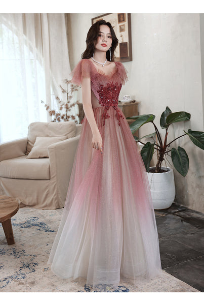 Gorgeous Blink Starry Blushing Evening Off Shoulder Long Banquet Ball Party Skirt Princess A Line Maxi Dress