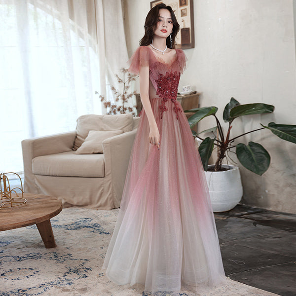 Gorgeous Blink Starry Blushing Evening Off Shoulder Long Banquet Ball Party Skirt Princess A Line Maxi Dress