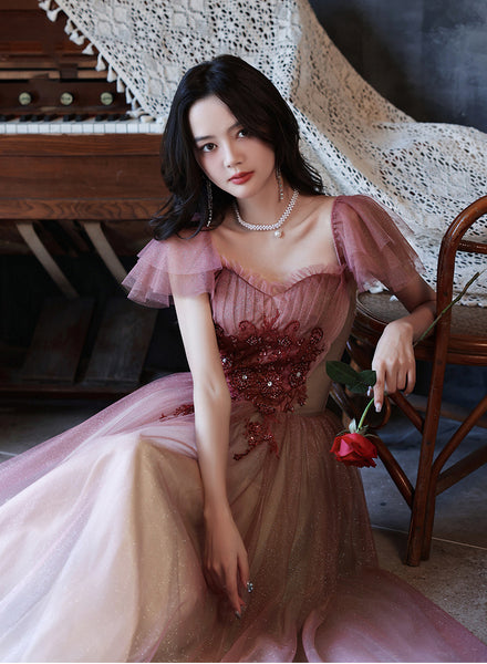 Gorgeous Blink Starry Blushing Evening Off Shoulder Long Banquet Ball Party Skirt Princess A Line Maxi Dress