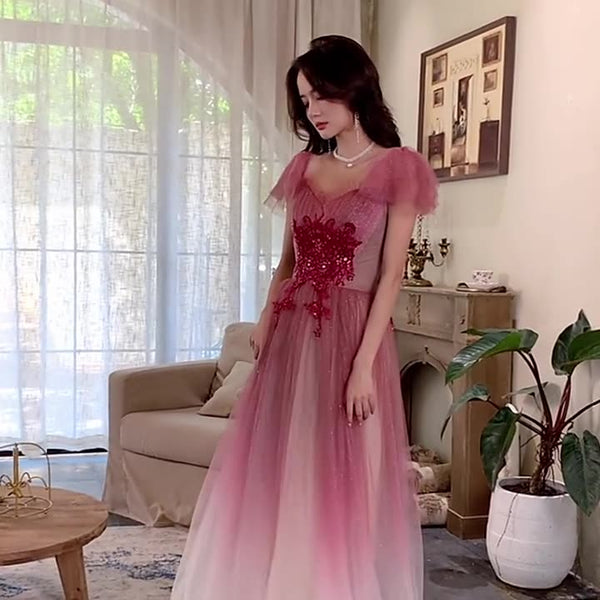 Gorgeous Blink Starry Blushing Evening Off Shoulder Long Banquet Ball Party Skirt Princess A Line Maxi Dress