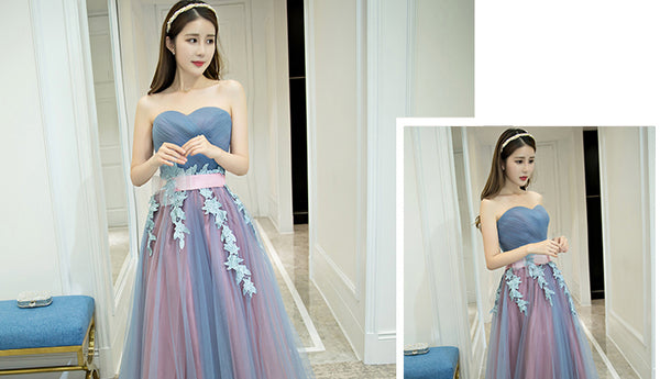 Gorgeous Sparkly Banquet Evening Off Shoulder Strapless Bridal Bridesmaid Princess Long Prom Dress
