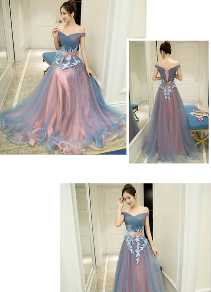 Gorgeous Stylish Grey Banquet Evening Strapless Bridal Bridesmaid Princess Long Elegant Tulle Prom Dress