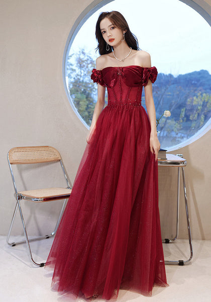 Charming Pink A Line Princess Off Shoulder Sleeveless Backless Crystal Floor Length Long Prom Formal Dresses