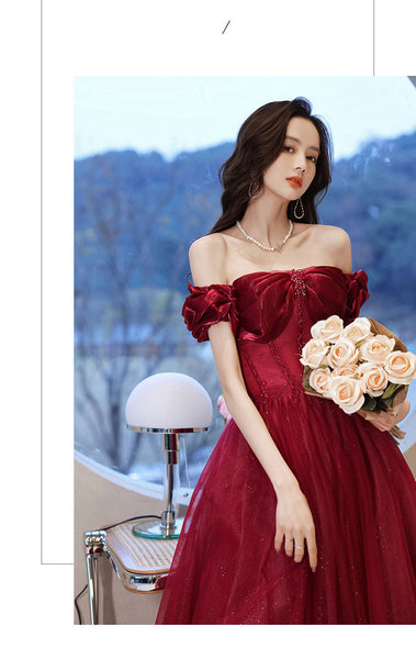 Charming Pink A Line Princess Off Shoulder Sleeveless Backless Crystal Floor Length Long Prom Formal Dresses