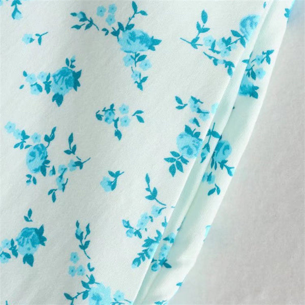 Summer Women Flower Floral Tie Dye Printed Sweetheart Short Sleeved Back Zipper A Line Dress