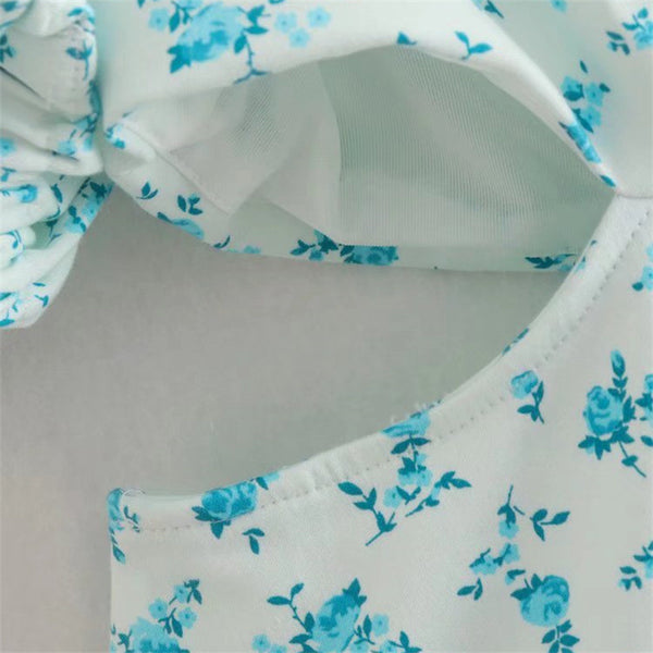 Summer Women Flower Floral Tie Dye Printed Sweetheart Short Sleeved Back Zipper A Line Dress