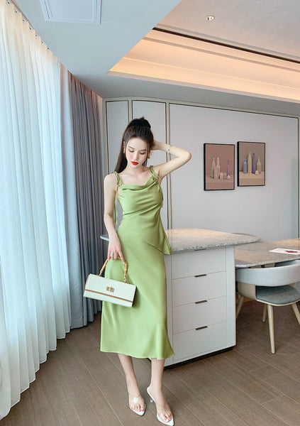 Romantic Vintage Casual Sexy Women High Waist Irregular Sleeveless Top Spaghetti Strap Two Pieces Set Suit Dress Skirt