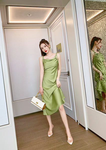 Romantic Vintage Casual Sexy Women High Waist Irregular Sleeveless Top Spaghetti Strap Two Pieces Set Suit Dress Skirt