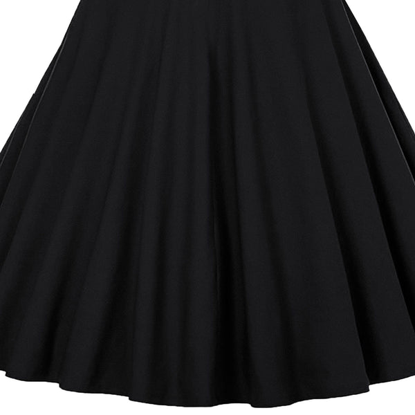 Retro Traditional Style Women White Polka Dot Pleat Halter Neck High Waist Corset Sleeveless Large Swing Dress