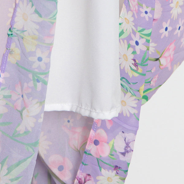 Gorgeous Charm Summer Women Gradient Color Colorful Long Half Turtleneck Chiffon Floral Printed Stitching Large Maxi Dress