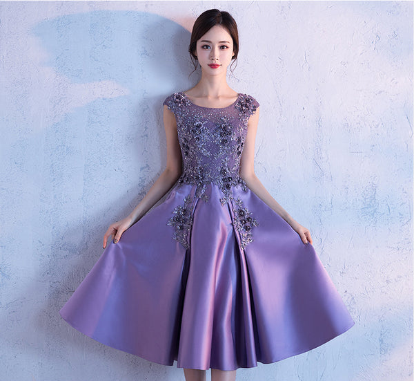 Gorgeous Elegant Summer Women Round Neck Sleeveless Floral Sequins Banquet Evening Party A Line Dress