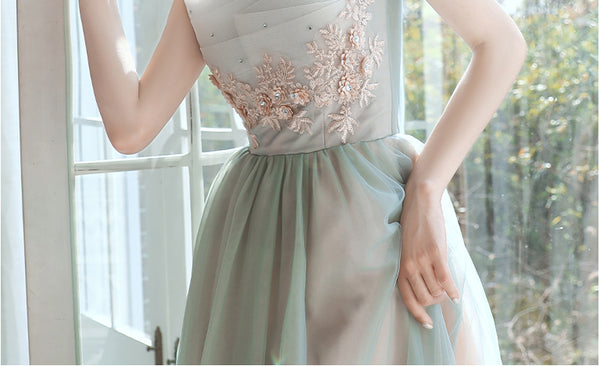 Chic Homecoming Fairy Sweetly Women Neckline strapless tube top bandage Evening Banquet Net Yarn Dress
