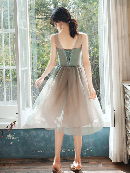 Chic Homecoming Fairy Sweetly Women Neckline strapless tube top bandage Evening Banquet Net Yarn Dress