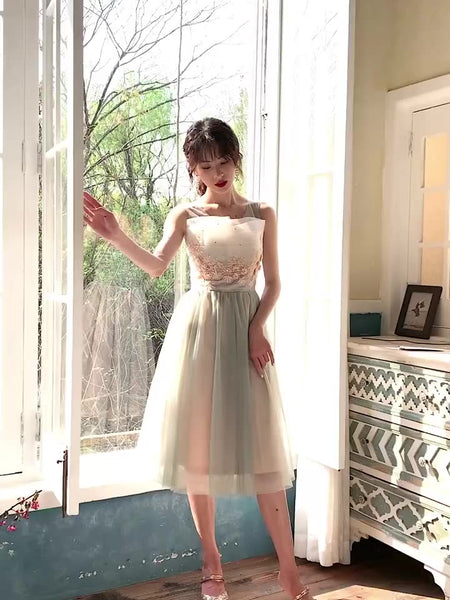 Chic Homecoming Fairy Sweetly Women Neckline strapless tube top bandage Evening Banquet Net Yarn Dress