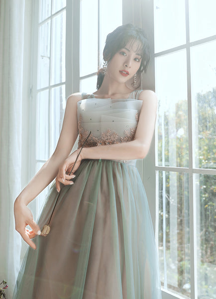 Chic Homecoming Fairy Sweetly Women Neckline strapless tube top bandage Evening Banquet Net Yarn Dress