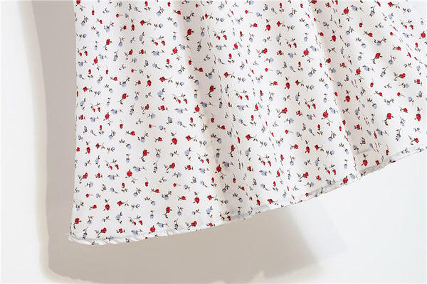 Spring Summer Vintage Women Fashion Floral Printed High Waist Long Pleated Maxi Girly Skirt Skirts Dress