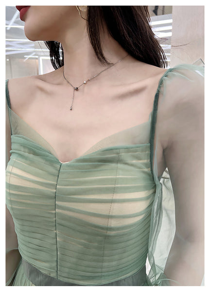 Fairy Elegant Women Retro Princess Ethnic Style V Neck Pleated Waist Mesh Long Sleeve Corset Cake Dress