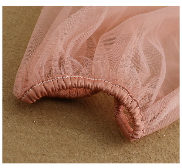 Fairy Elegant Women Retro Princess Ethnic Style V Neck Pleated Waist Mesh Long Sleeve Corset Cake Dress