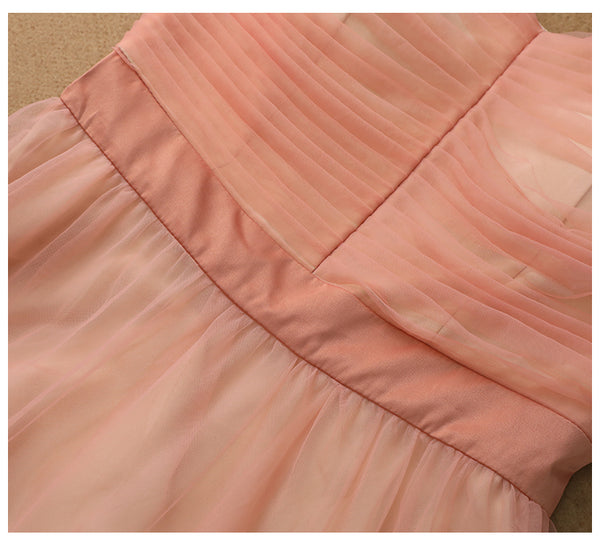 Fairy Elegant Women Retro Princess Ethnic Style V Neck Pleated Waist Mesh Long Sleeve Corset Cake Dress