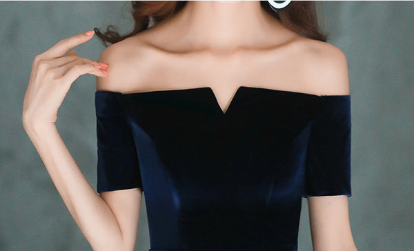 Elegant Temperament Women Fashion Gradient Color Change Off Shoulder Short Sleeves Evening Dinner Meeting Dress