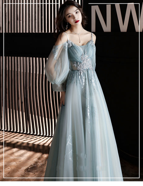 Elegant Cozy Sexy Women Sweetheart Spaghetti Straps Lace Up Tulle Robes Long A Line Evening Dresses