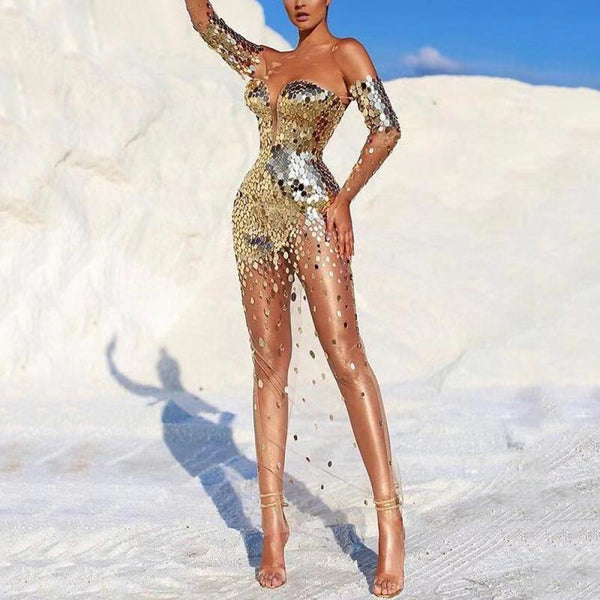 Sexy Sparkly Women Off Shoulder Bodycon Midi Sequin Long Cocktail Evening Clubwear A Line Dress