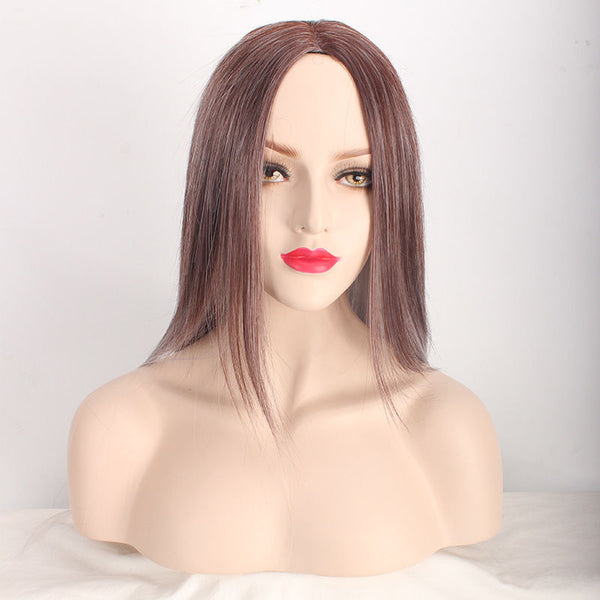 Women's Long Straight Full Wig Heat Resistant Hair Brown Ombre Grey Party Wigs