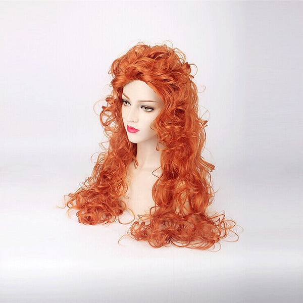 Long Wig Curly Wavy Orange Hair Heat Resistant Women Cosplay Wigs
