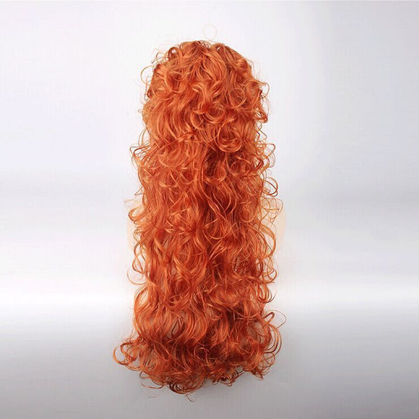 Long Wig Curly Wavy Orange Hair Heat Resistant Women Cosplay Wigs