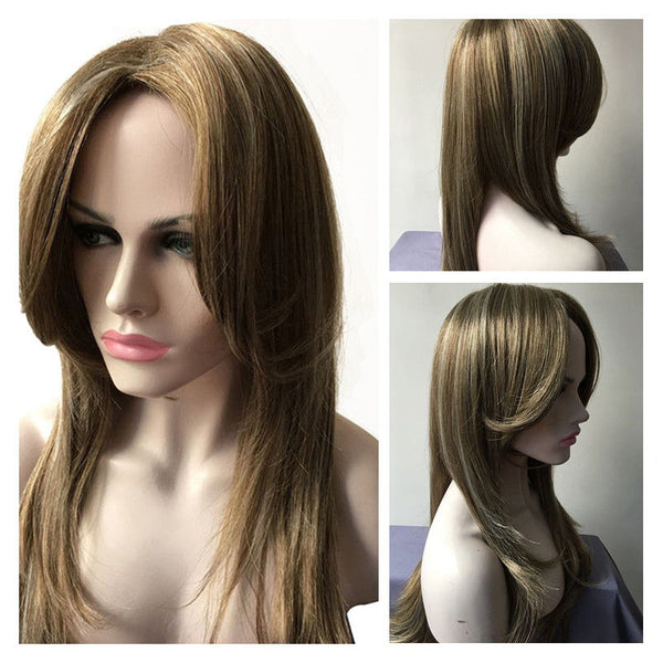 Wavy Layered Medium Blonde Mix Wigs Full Lace Front Hair Wig Grace Hair Piece