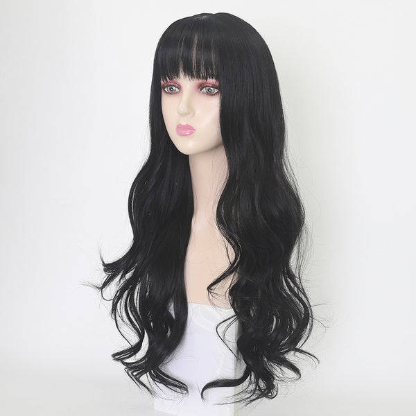 Fashion Women Wig Heat Resistant Long Big Curly Wave Hair Cosplay Costume Black Full Wigs