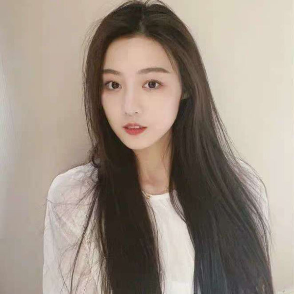Cute Sweet Women Long Straight Hair Full Headgear Modeling Fashion Head Wigs