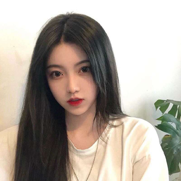 Cute Sweet Women Long Straight Hair Full Headgear Modeling Fashion Head Wigs