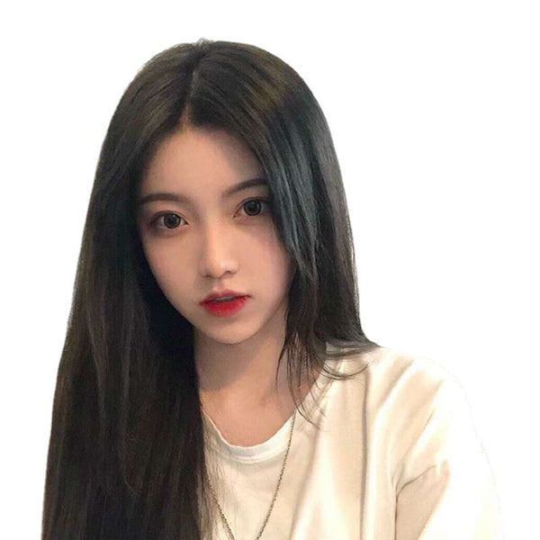 Cute Sweet Women Long Straight Hair Full Headgear Modeling Fashion Head Wigs