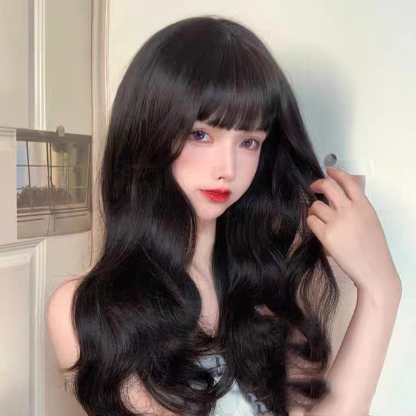 Women Natural Hair Styling Long Loose Wavy Fluffy Curly Big Wave Wigs