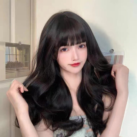Women Natural Hair Styling Long Loose Wavy Fluffy Curly Big Wave Wigs