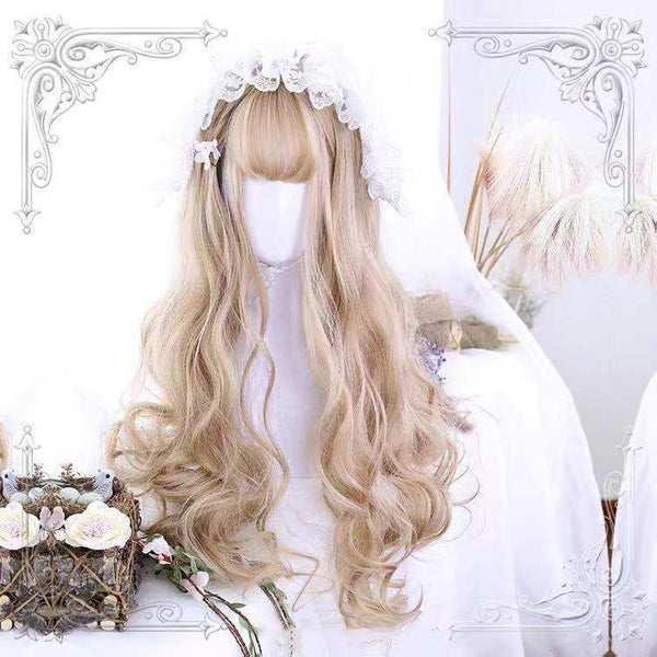 Fairy Summer Lolita Cosplay Wig Hair Styling Long Loose Wavy Fluffy Curly Big Wave Party Wigs