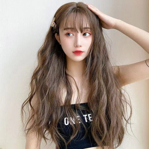 Fairy Summer Cute V-shaped face Wig Hair Styling Long Loose Wavy Fluffy Slightly Curly Wave Wigs