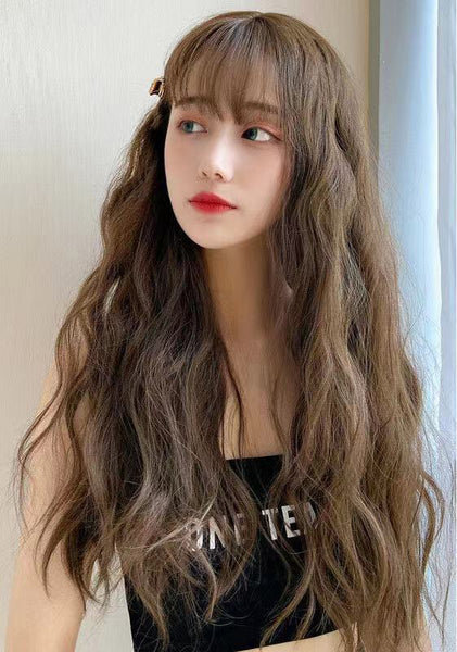 Fairy Summer Cute V-shaped face Wig Hair Styling Long Loose Wavy Fluffy Slightly Curly Wave Wigs