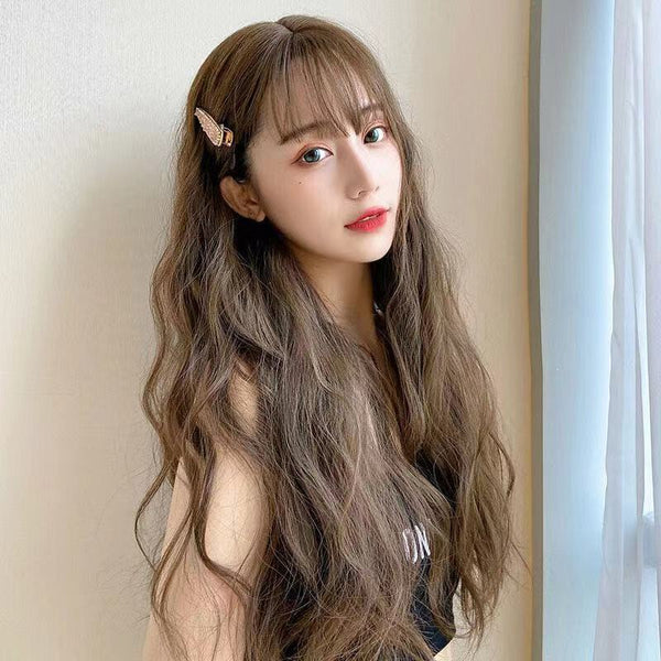 Fairy Summer Cute V-shaped face Wig Hair Styling Long Loose Wavy Fluffy Slightly Curly Wave Wigs