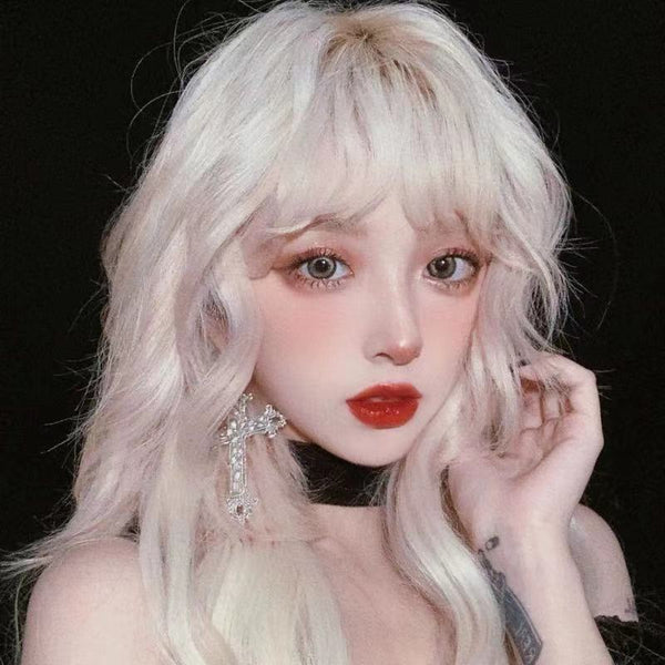 Fairy Fair Blonde Summer Cute Stylish Wig Hair Styling Long Loose Wavy Fluffy Slightly Curly Wave Wigs