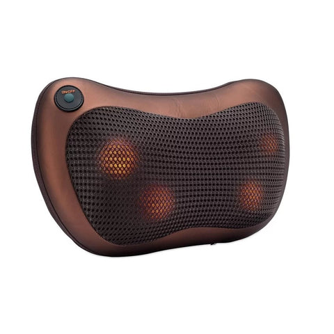 Brown Color Car Massage Pillow Massager Heating Cushion Neck Back Shoulder