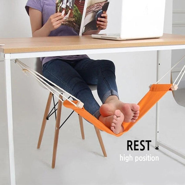 Portable Mini Office Home Adjustable Useful Foot Rest Stand Desk Feet Hammock