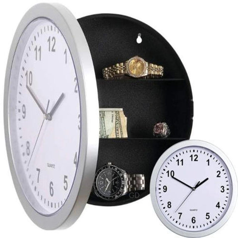 Wall Clock with Hidden Safe Hides Valuables Jewelry