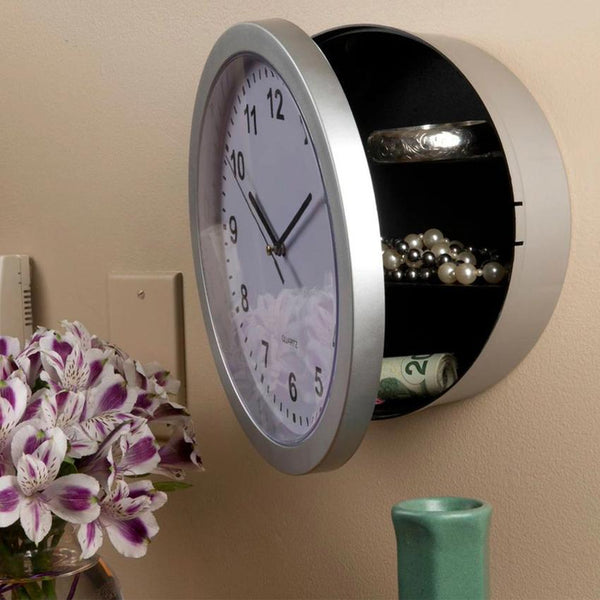 Wall Clock with Hidden Safe Hides Valuables Jewelry